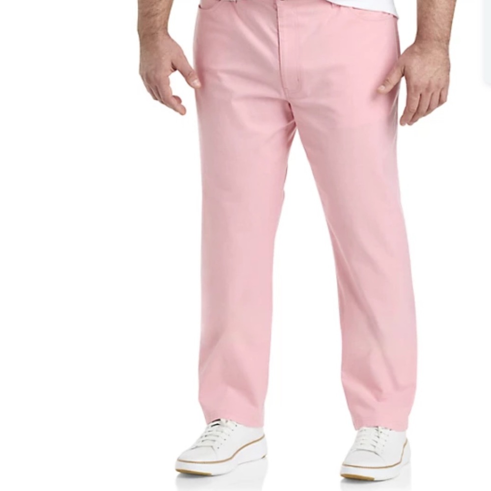 Oak Hill 
Straight -Fit Chambray 5-Pocket Pants
Color: Teal Rose 
Size: 48x30